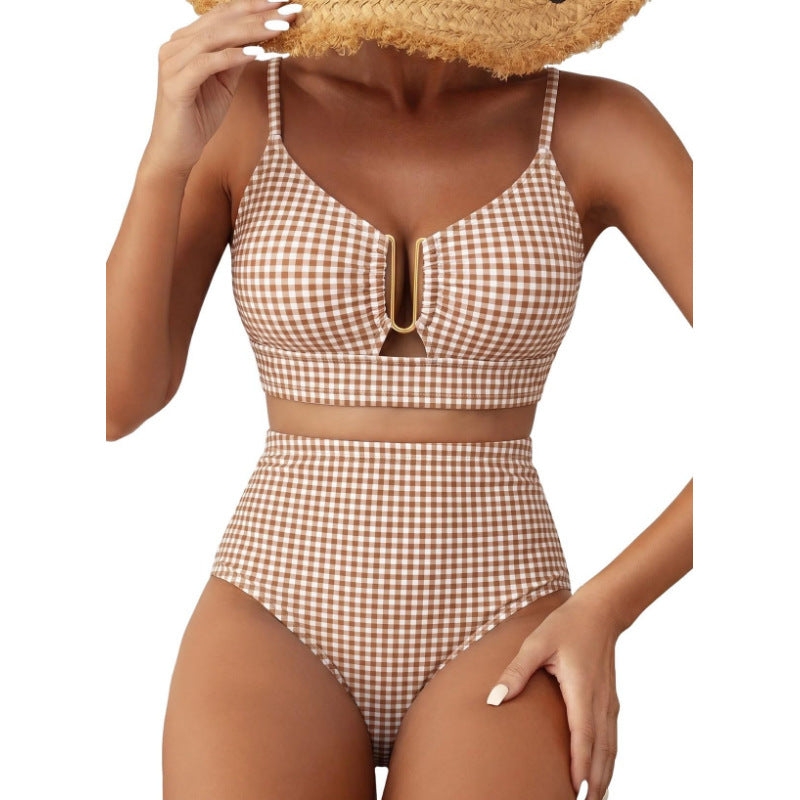 Floral Print High-Waist U-Wire Bikini Set