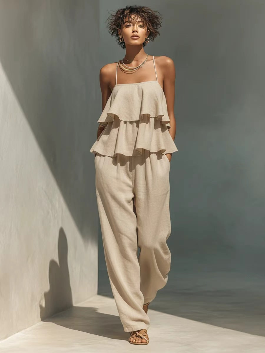 Sleeveless Camisole Top & Casual Pants Set