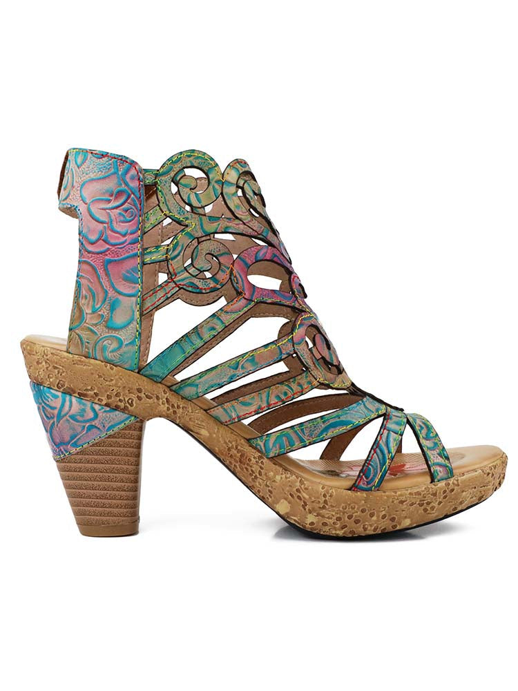 Simone Hand-painted Leather Sandals