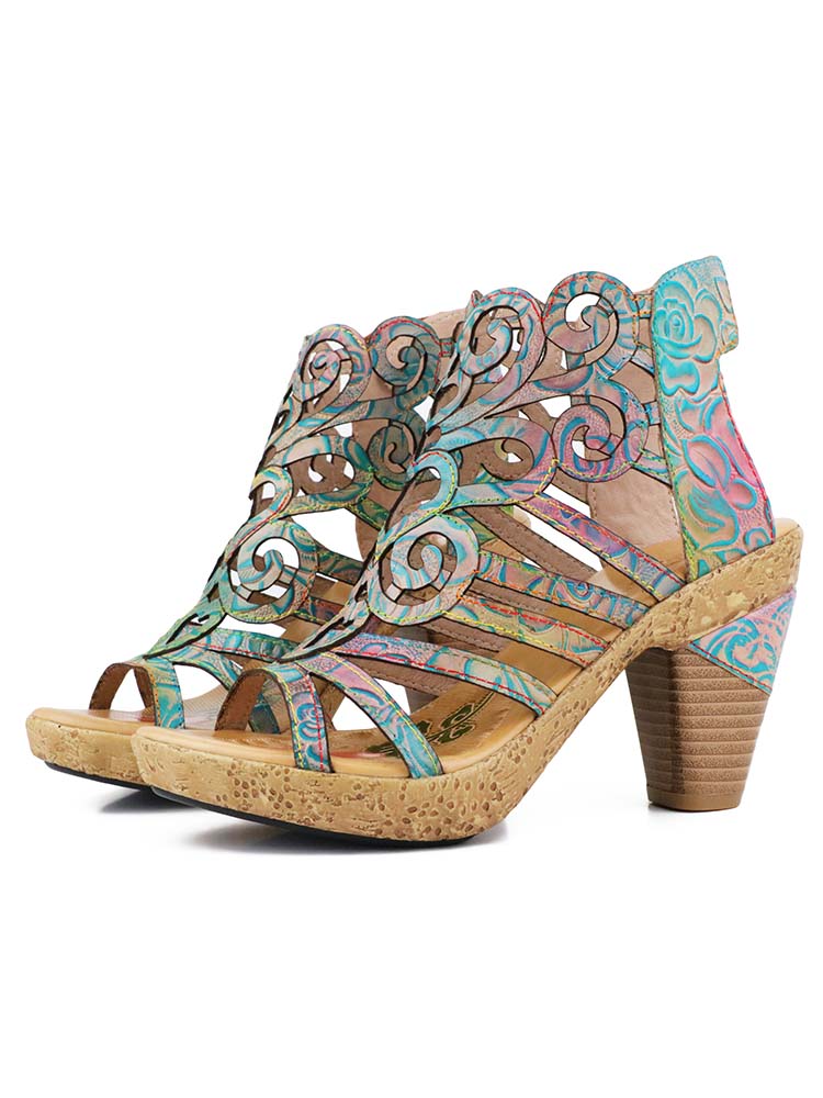 Simone Hand-painted Leather Sandals