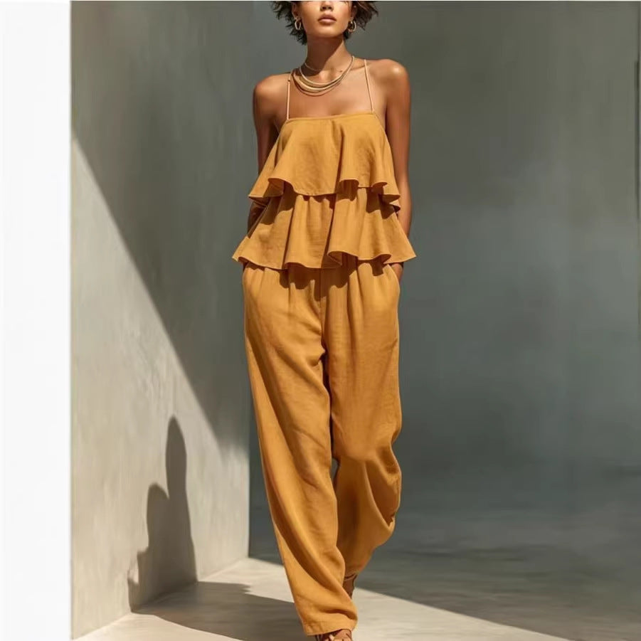 Sleeveless Camisole Top & Casual Pants Set