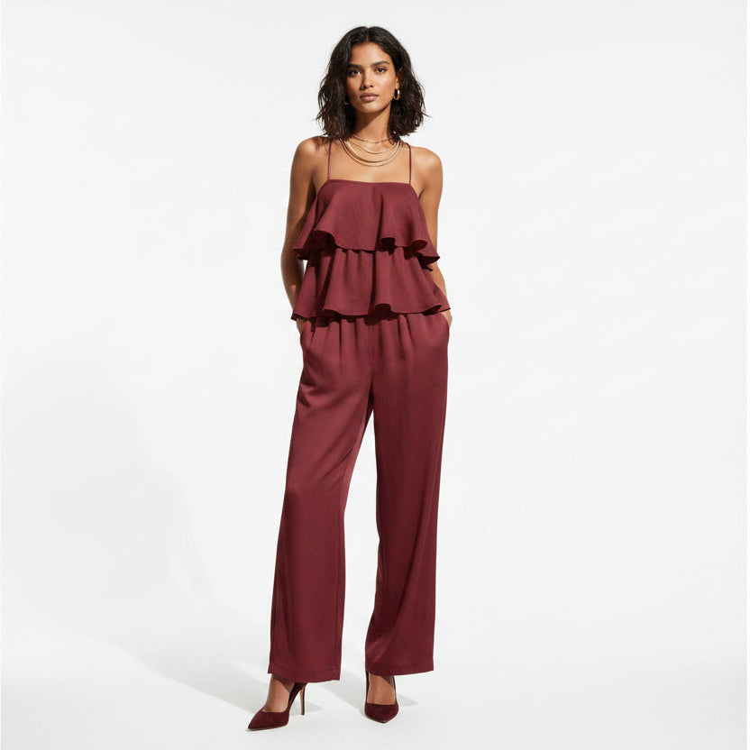 Sleeveless Camisole Top & Casual Pants Set