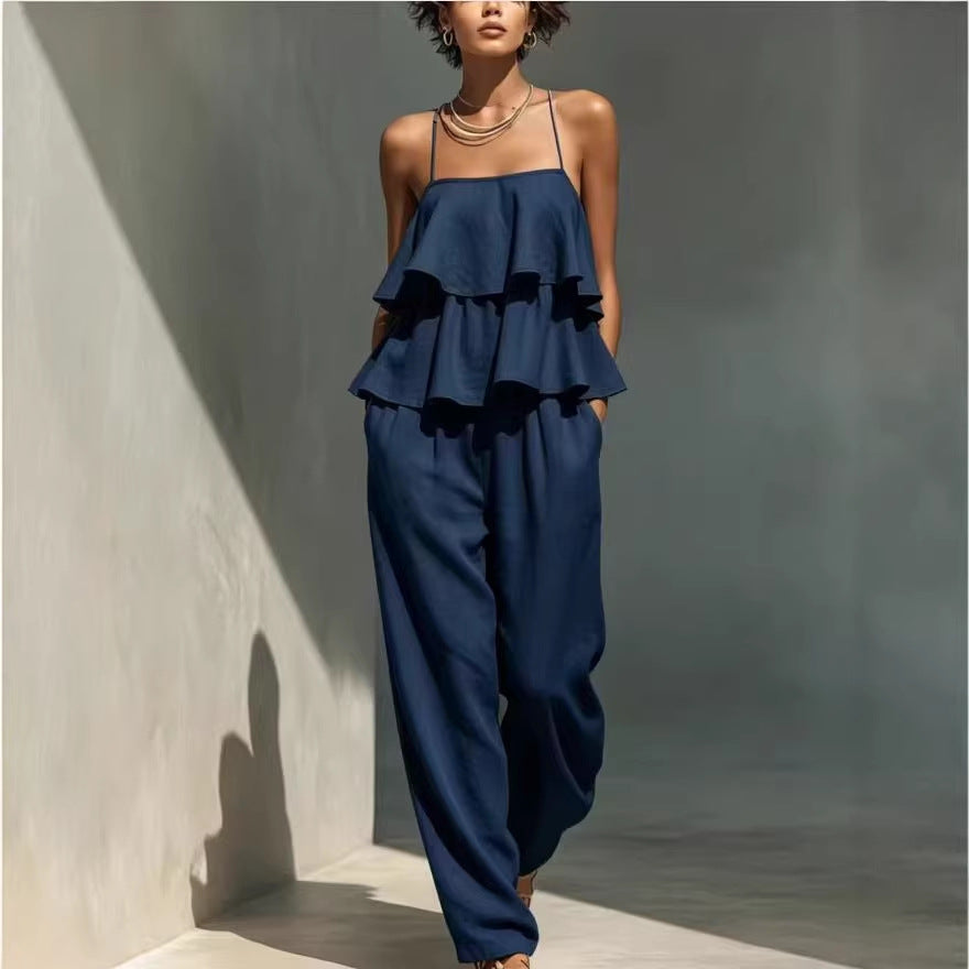 Sleeveless Camisole Top & Casual Pants Set