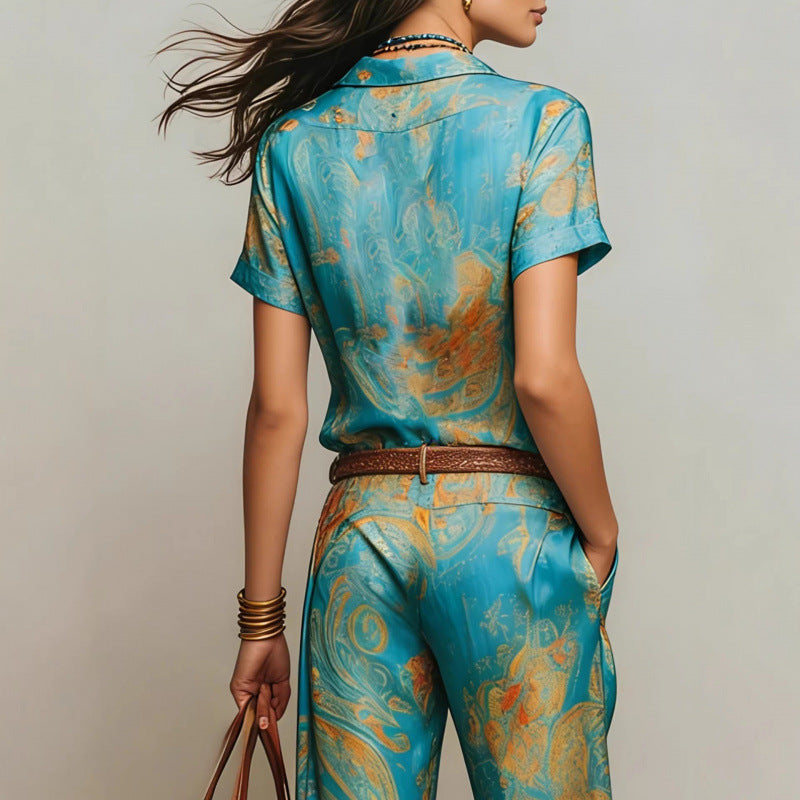 Women's Bohemian Printed Resort Two-Piece Set