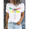 Dragonfly Print Short-Sleeve T-Shirt