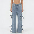 Light Blue Mid-Rise Straight Leg Jeans