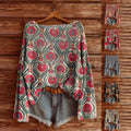 Fall Wildflower Print Long Sleeve Shirt