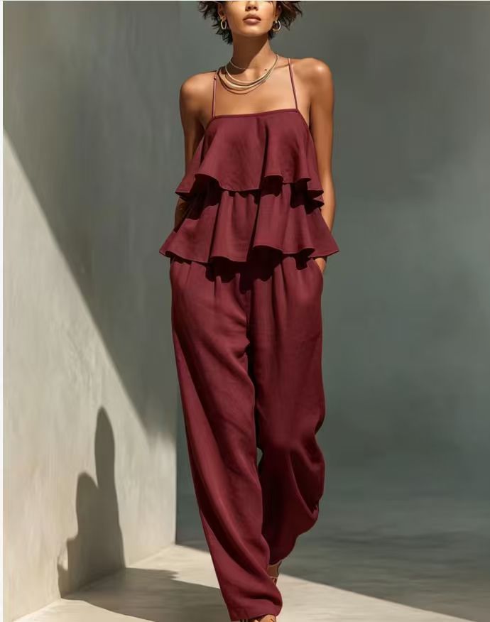 Sleeveless Camisole Top & Casual Pants Set