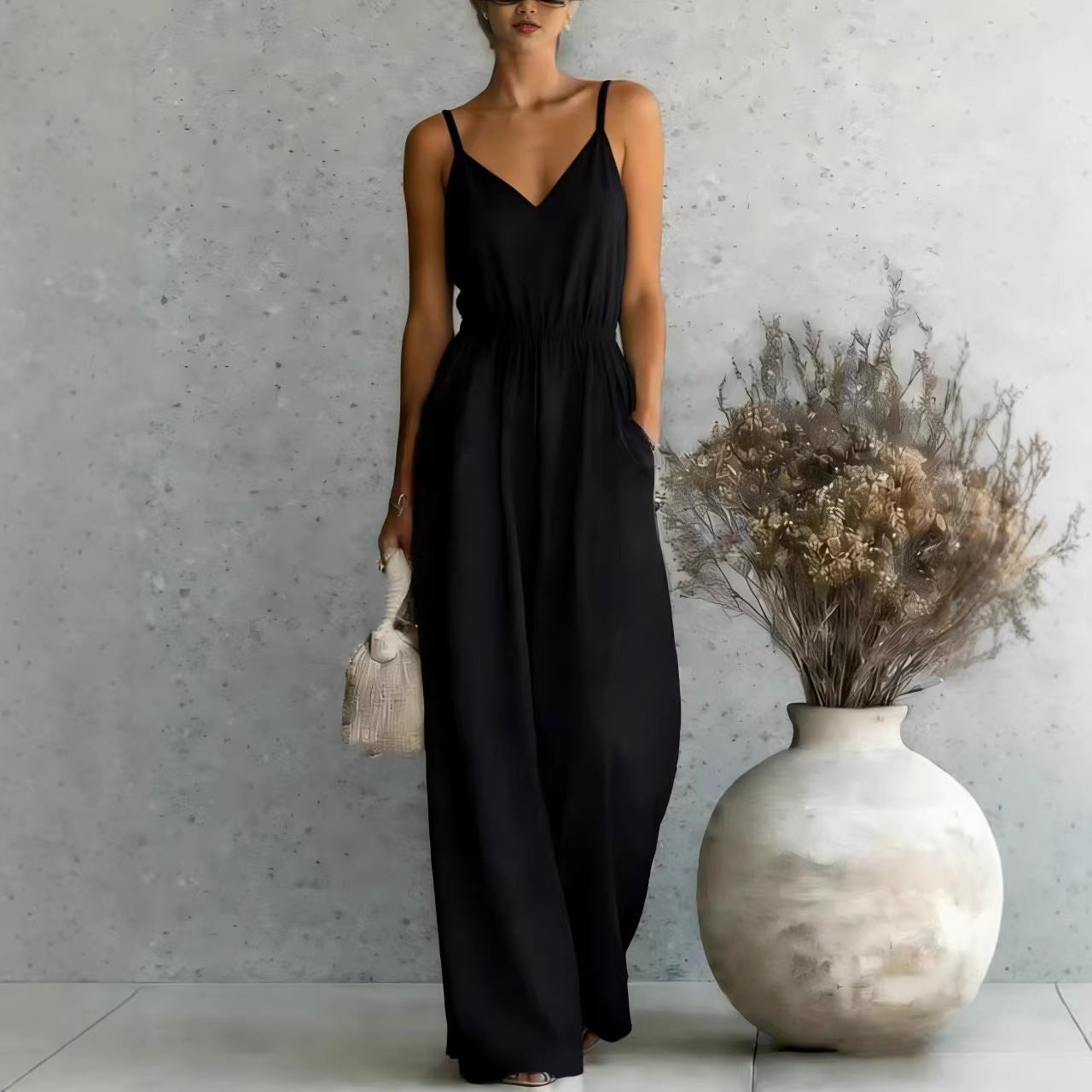 Women's Sleeveless Wide-Leg Jumpsuit