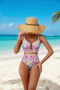 Floral Print High-Waist U-Wire Bikini Set