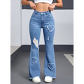 High-Waist Embroidered Flare Jeans