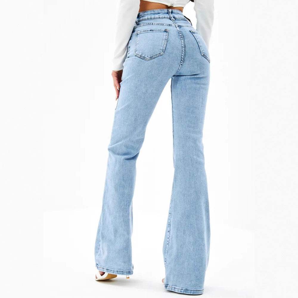 Womens Denim Flared Jeans