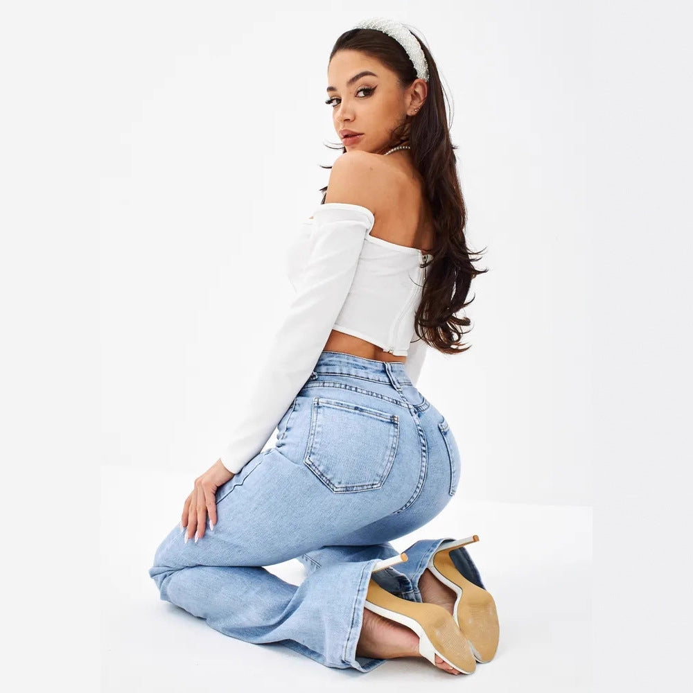 Womens Denim Flared Jeans