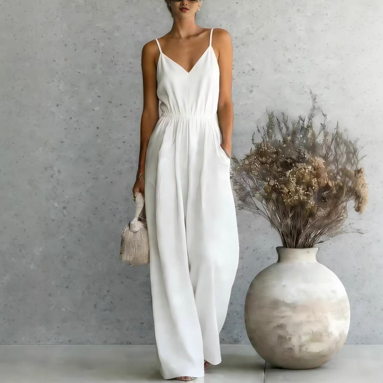 Women's Sleeveless Wide-Leg Jumpsuit