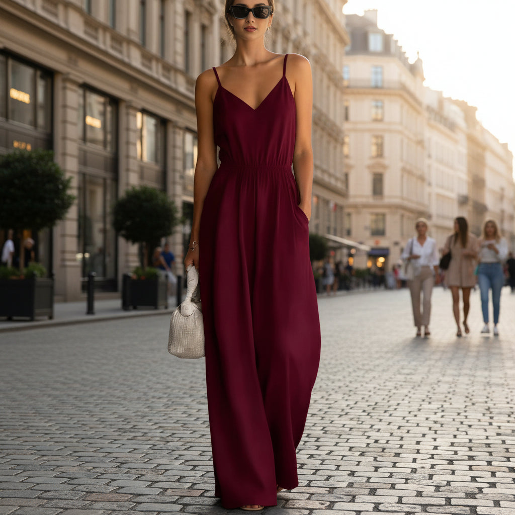 Women's Sleeveless Wide-Leg Jumpsuit