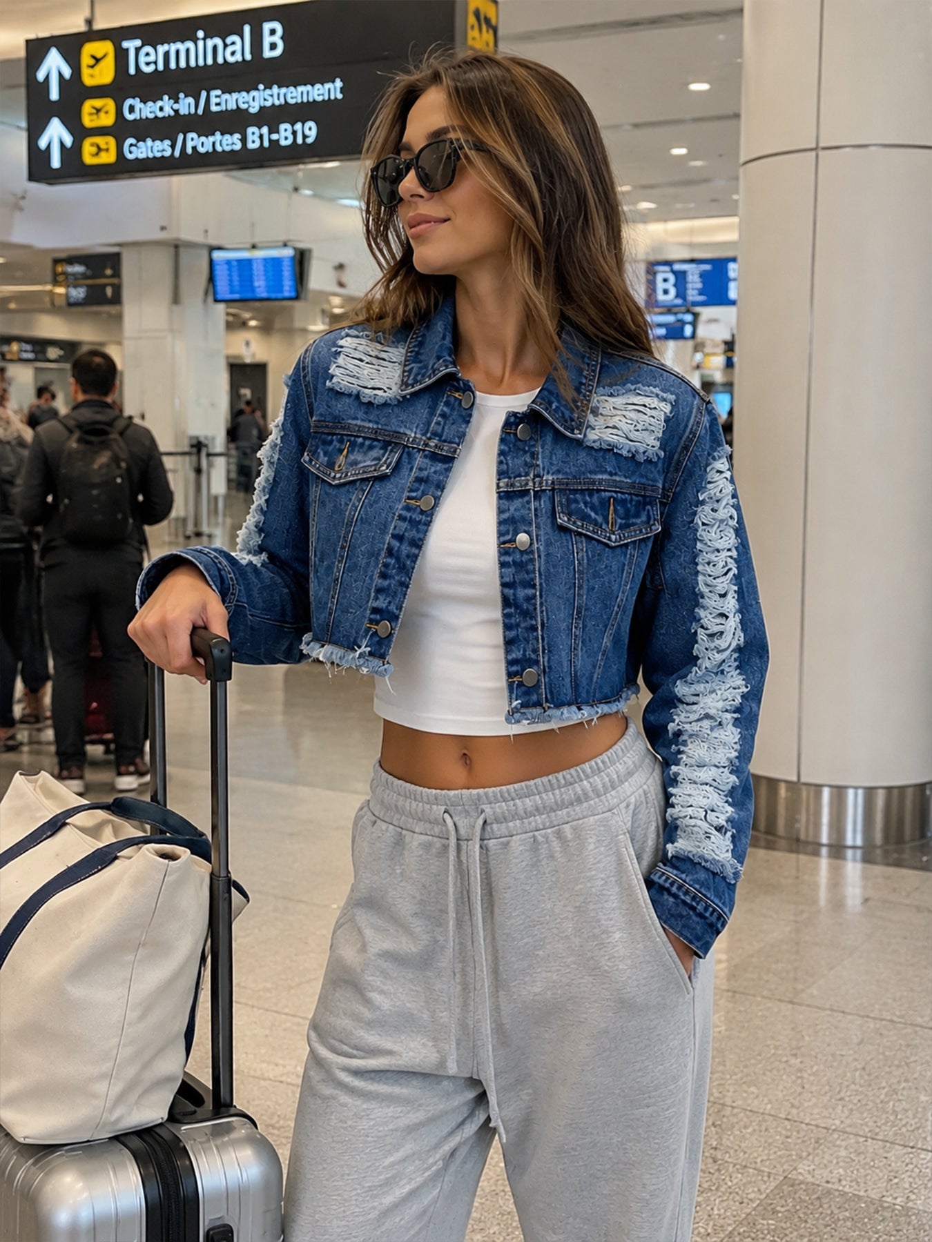 Vintage Distressed Denim Washed Jacket
