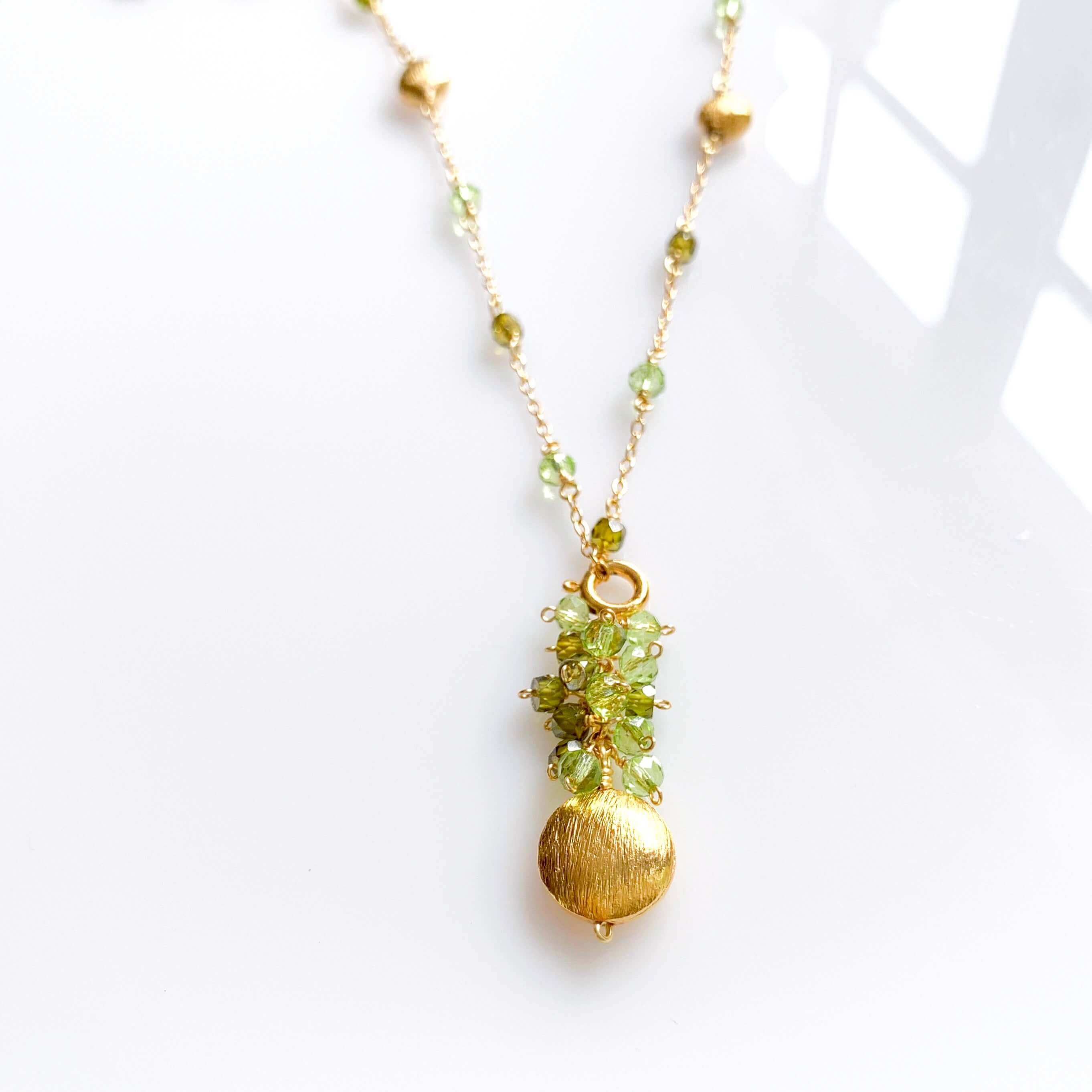 Long Peridot & Green Amethyst Beaded Chain