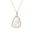 Mother of Pearl Teardrop Golden Pendant Necklace